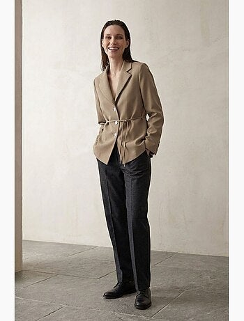 Veste blazer ceinturée en crêpe my fashion