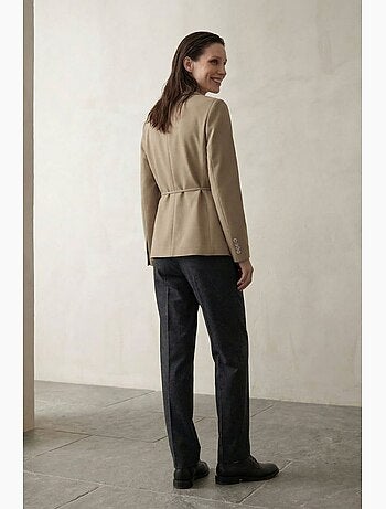 Veste blazer ceinturée en crêpe my fashion