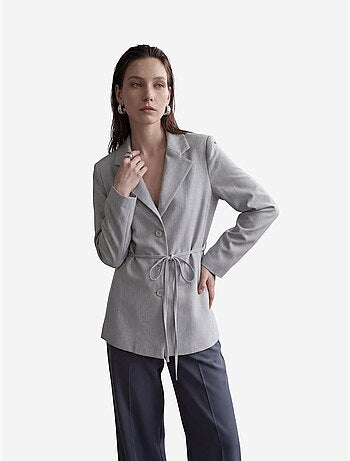 Veste blazer ceinturée en crêpe my fashion