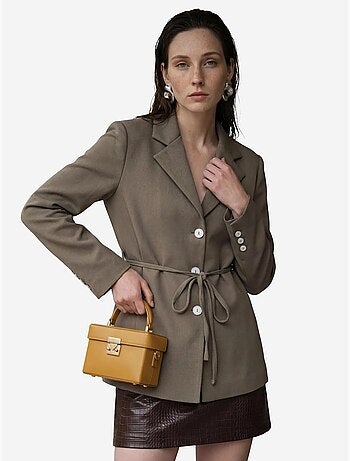 Veste blazer ceinturée en crêpe my fashion