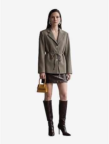 Veste blazer ceinturée en crêpe my fashion