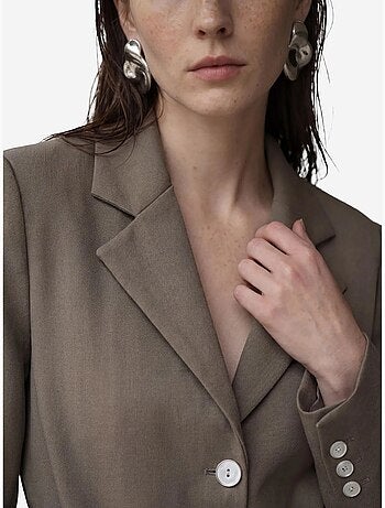 Veste blazer ceinturée en crêpe my fashion