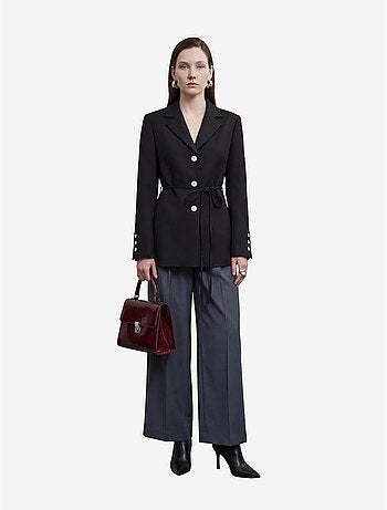 Veste blazer ceinturée en crêpe my fashion