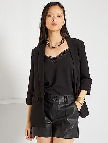 Veste blazer col droit