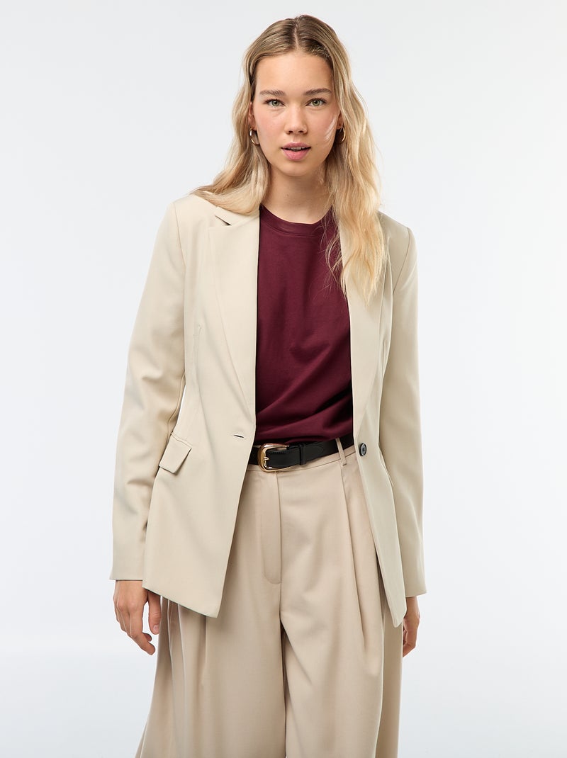 Veste blazer coupe cintrée Beige - Kiabi