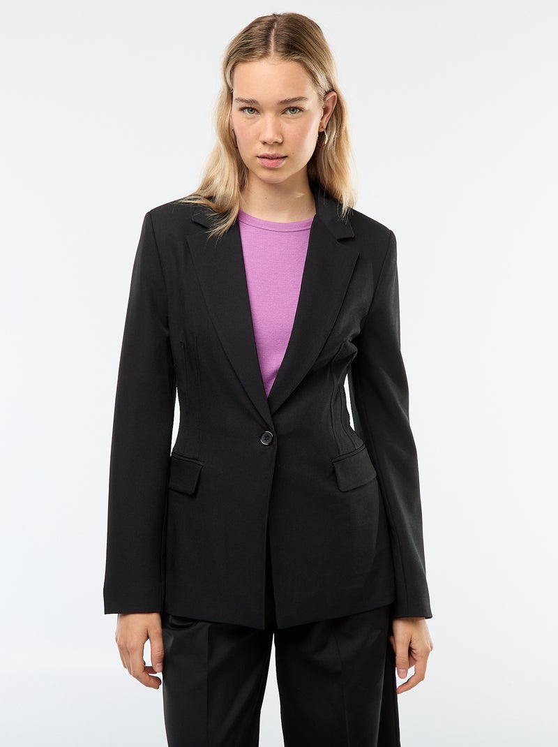 Veste blazer coupe cintrée Noir - Kiabi