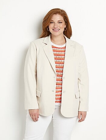 Veste blazer coupe droite maille unie