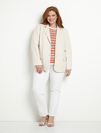 Veste blazer coupe droite maille unie