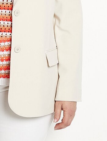 Veste blazer coupe droite maille unie