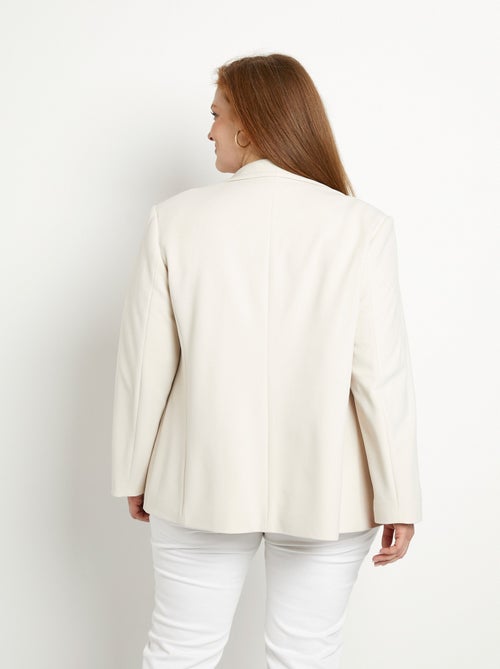 Veste blazer coupe droite maille unie - Kiabi