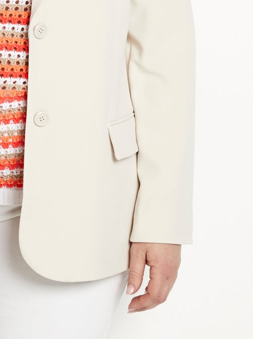 Veste blazer coupe droite maille unie - Kiabi
