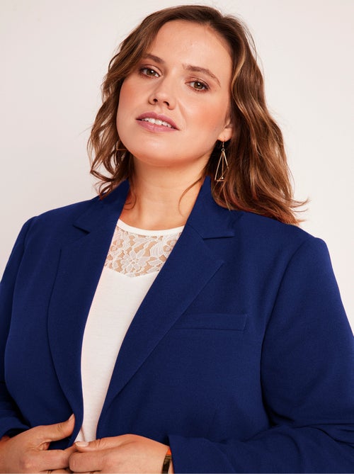 Veste blazer coupe droite maille unie - Kiabi