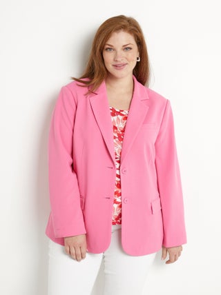 Veste blazer coupe droite maille unie