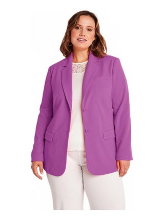 Veste blazer coupe droite maille unie