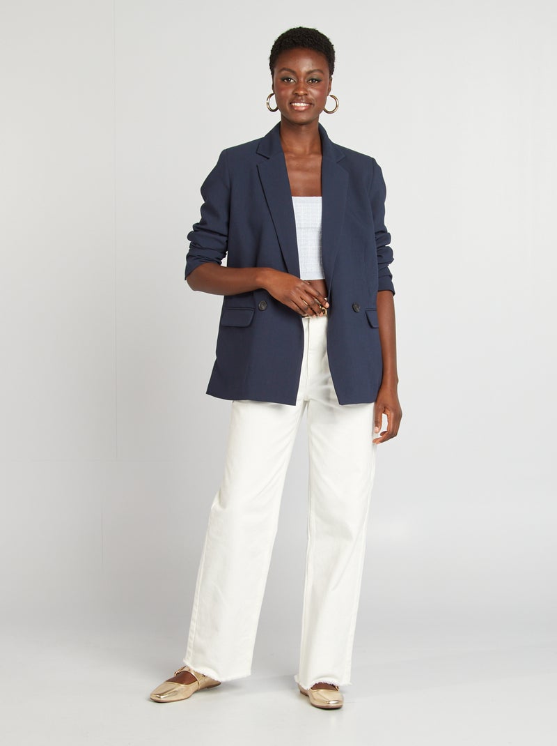Veste blazer coupe large Bleu marine - Kiabi