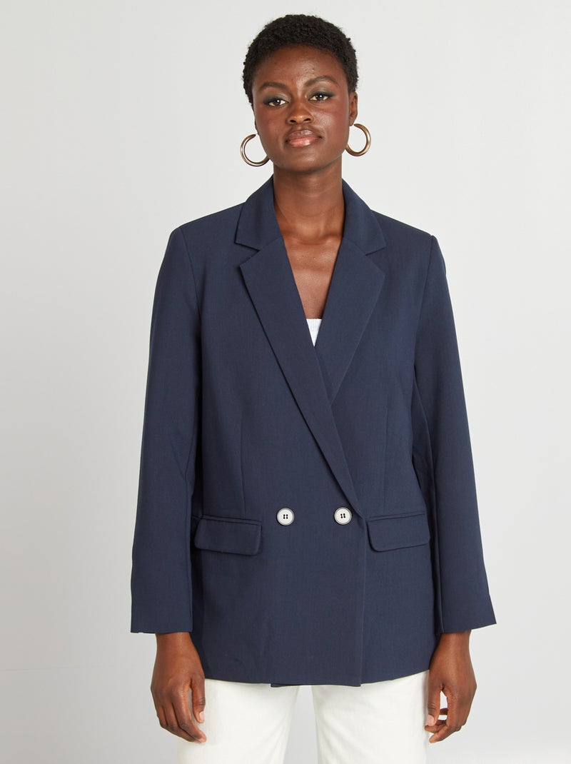 Veste blazer coupe large Bleu marine - Kiabi