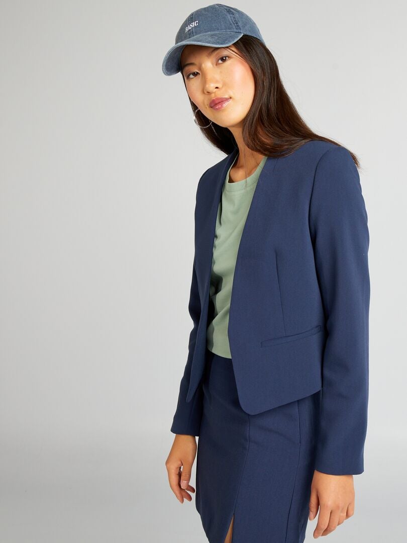 Veste courte bleu shops marine