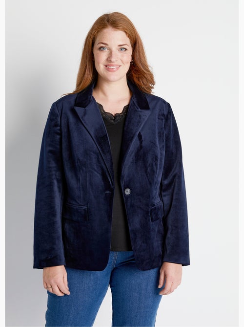 Veste blazer droite velours uni col tailleur - AFIBEL - Kiabi