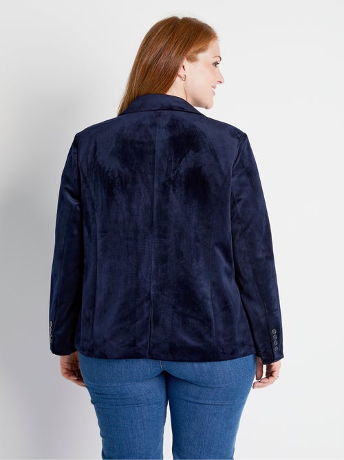 Veste blazer droite velours uni col tailleur - AFIBEL - Kiabi