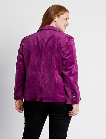 Veste blazer droite velours uni col tailleur - AFIBEL