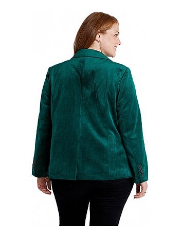 Veste blazer droite velours uni col tailleur