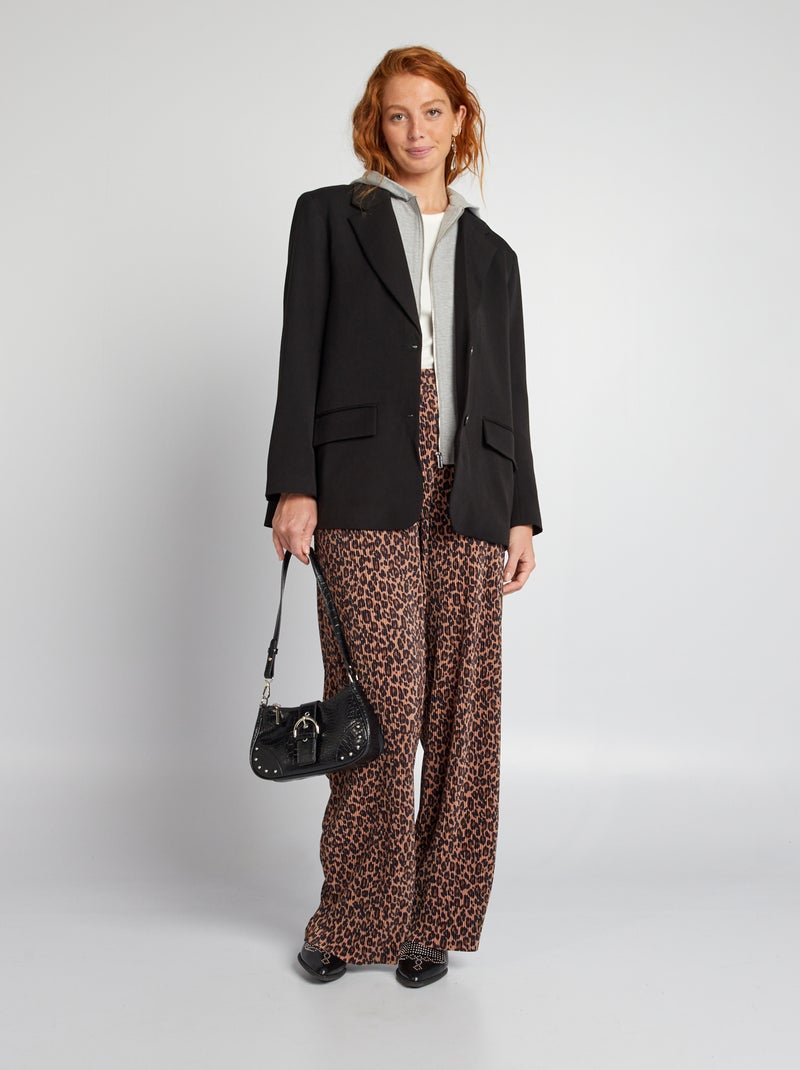Veste blazer effet sweat intégré noir - Kiabi