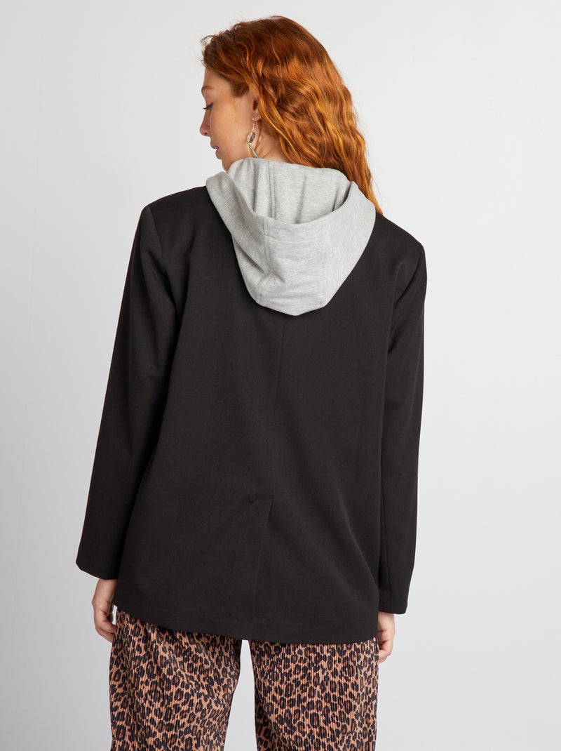 Veste blazer effet sweat intégré noir - Kiabi