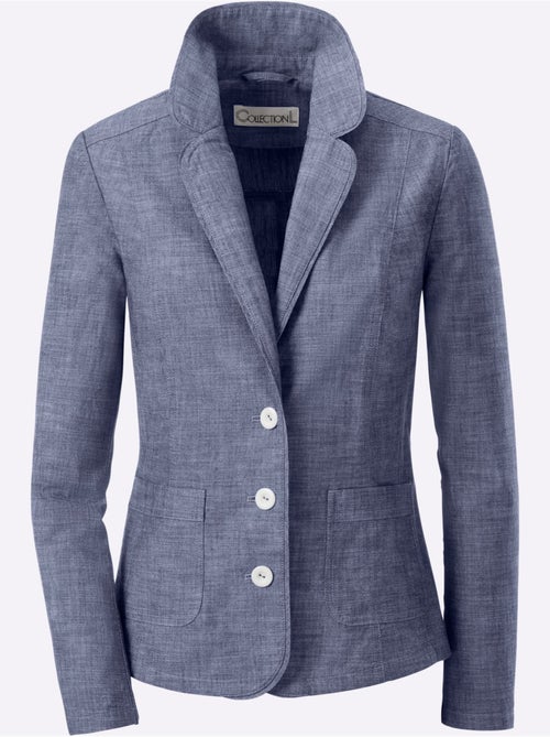 Veste blazer en coton avec col à revers et poches plaquées - taille standard - witt - Kiabi Veste blazer en coton avec col à revers et poches plaquées - taille standard - witt - Kiabi