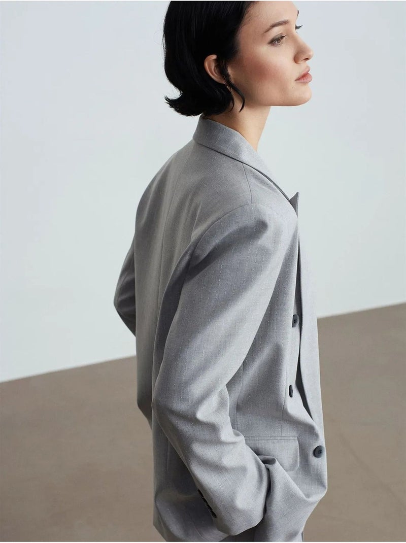 Veste blazer en crêpe femme dilvin Gris clair - Kiabi