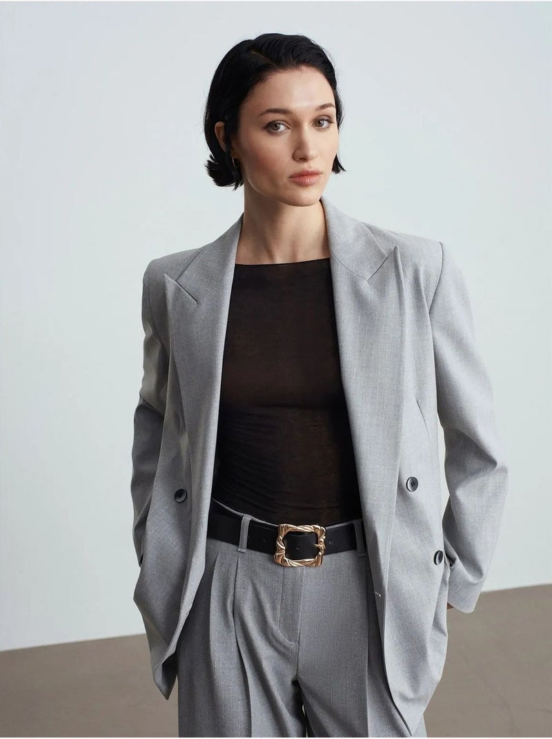 Veste blazer en crêpe femme dilvin Gris clair - Kiabi