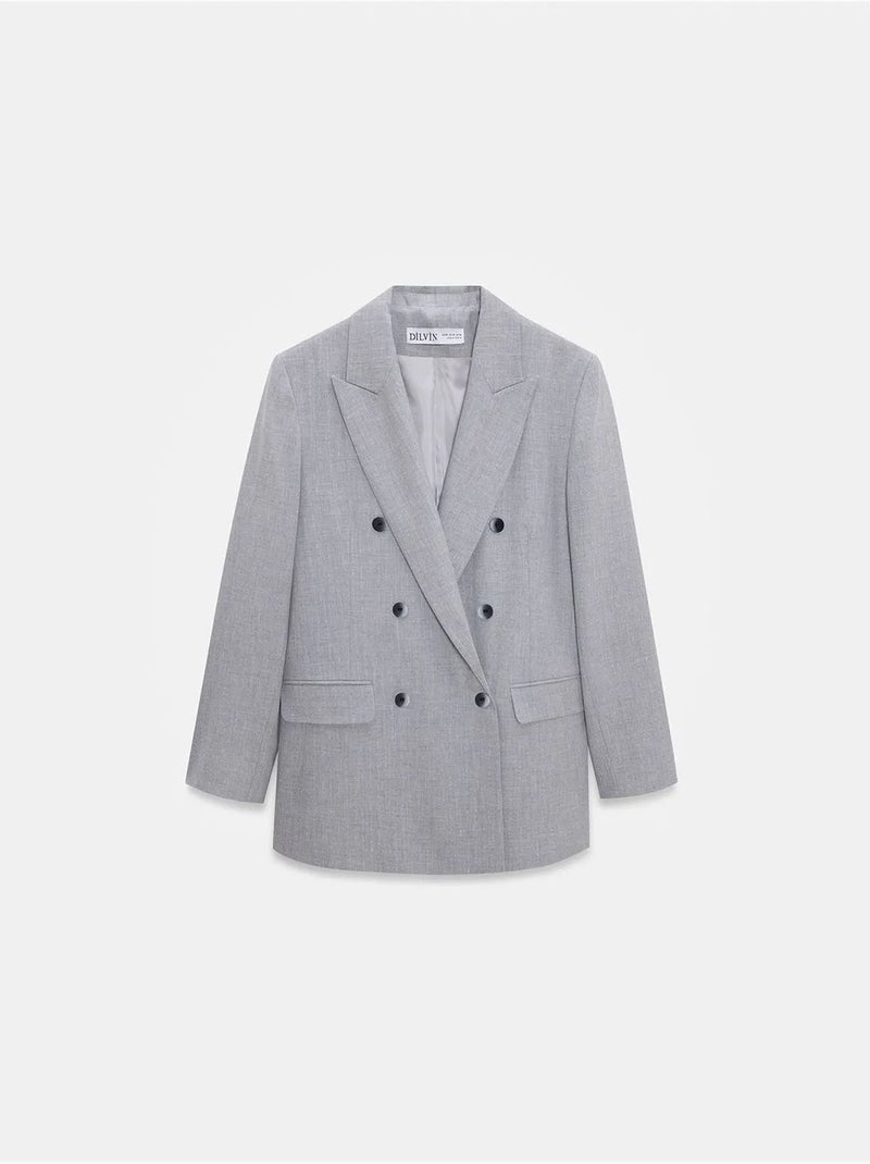 Veste blazer en crêpe femme dilvin Gris clair - Kiabi