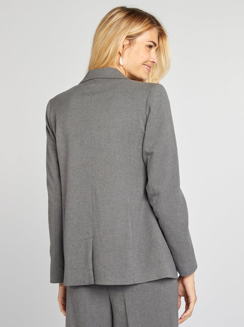 Veste blazer en flanelle Gris - Kiabi