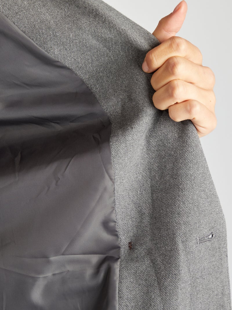 Veste blazer en flanelle Gris - Kiabi