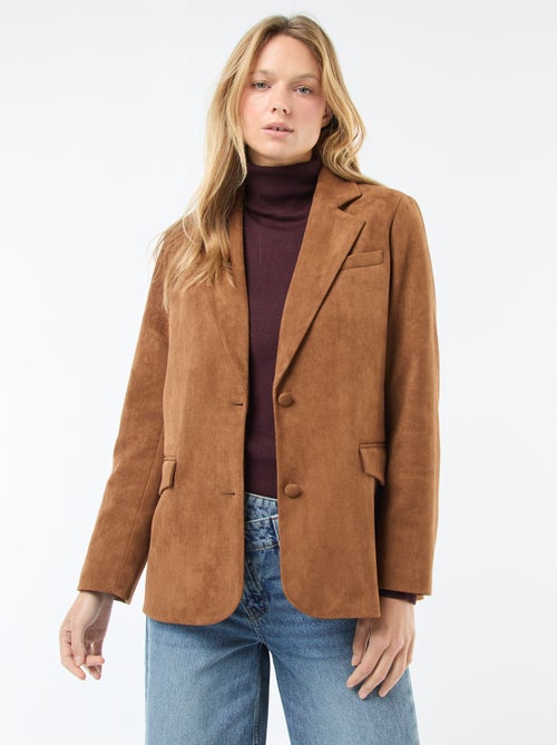 Veste blazer en suédine - Kiabi