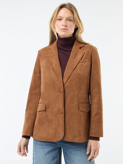 Veste blazer en suédine - Kiabi
