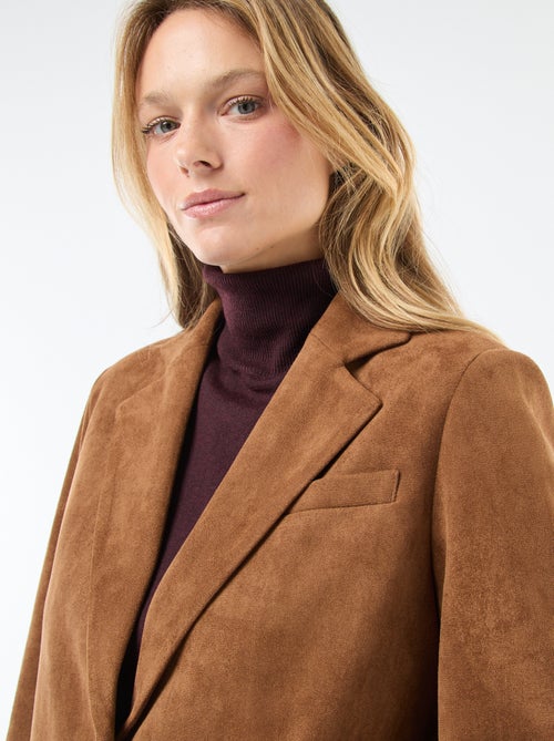 Veste blazer en suédine - Kiabi