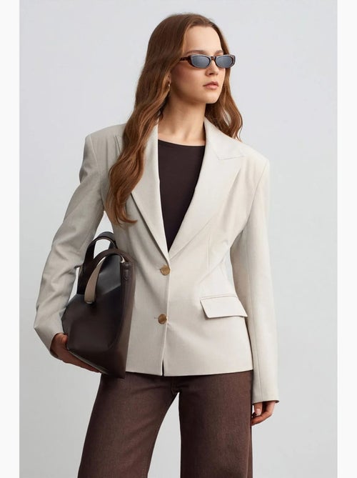 Veste blazer femme en crêpe dilvin - Kiabi Veste blazer femme en crêpe dilvin - Kiabi