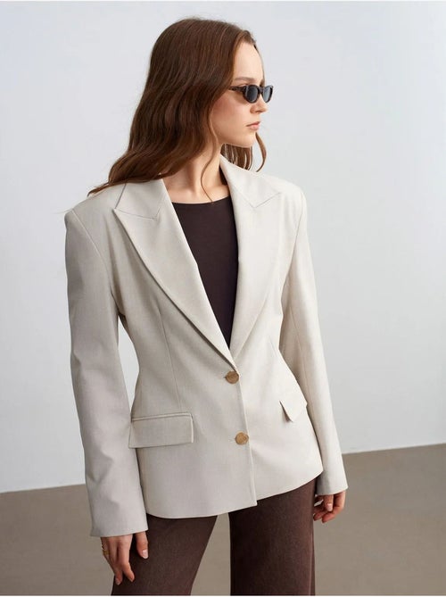 Veste blazer femme en crêpe dilvin - Kiabi Veste blazer femme en crêpe dilvin - Kiabi