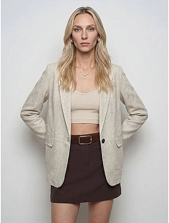 Veste blazer femme tissée à col châle dilvin