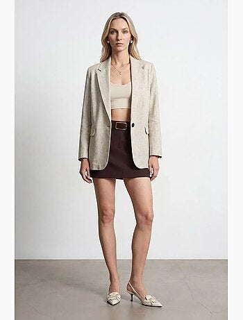 Veste blazer femme tissée à col châle dilvin