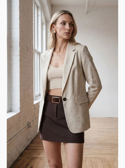 Veste blazer femme tissée à col châle dilvin - Kiabi Veste blazer femme tissée à col châle dilvin - Kiabi