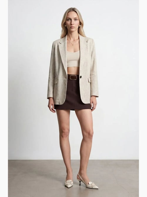 Veste blazer femme tissée à col châle dilvin - Kiabi Veste blazer femme tissée à col châle dilvin - Kiabi