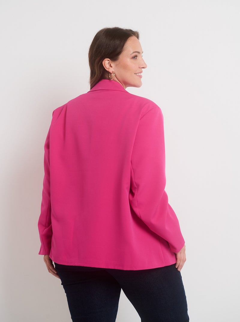 Veste blazer fluide col tailleur Rose fushia - Kiabi