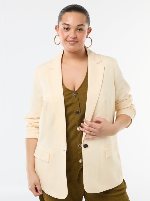 Veste blazer légère coupe longue - Kiabi Veste blazer légère coupe longue - Kiabi