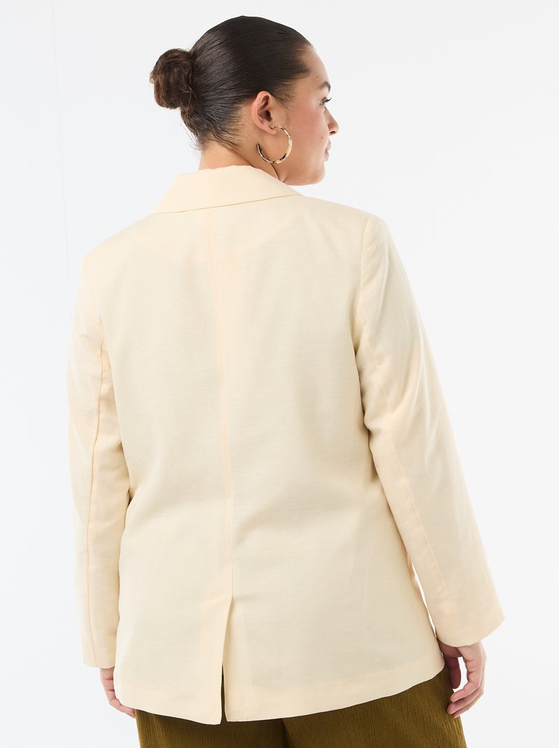 Veste blazer légère coupe longue Beige - Kiabi
