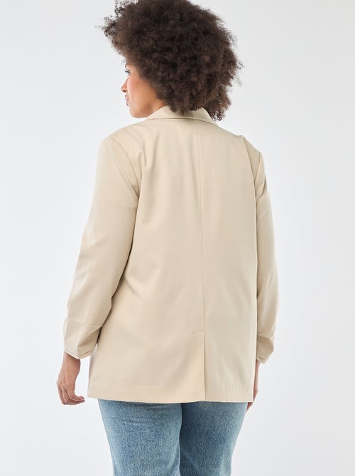 Veste blazer longue avec manches effet retroussé - Kiabi