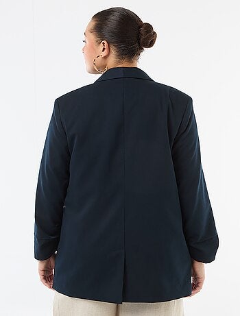 Veste blazer longue avec manches effet retroussé