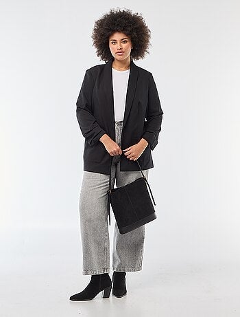 Veste blazer longue avec manches effet retroussé