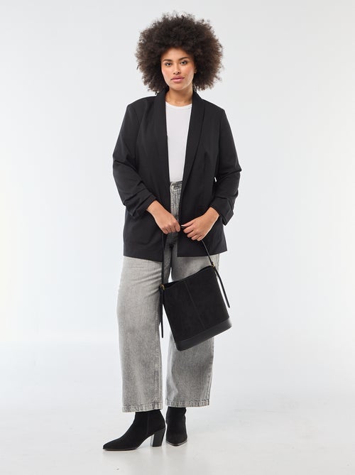 Veste blazer longue avec manches effet retroussé - Kiabi