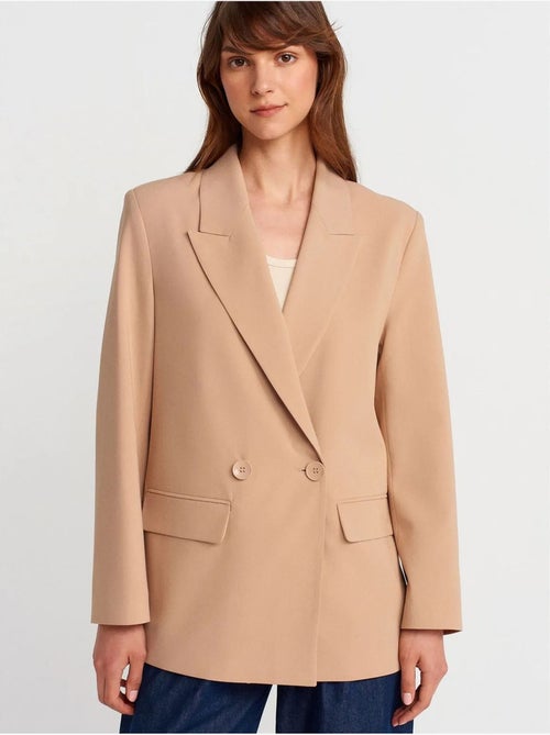 Veste blazer longue en crêpe dilvin - Kiabi Veste blazer longue en crêpe dilvin - Kiabi